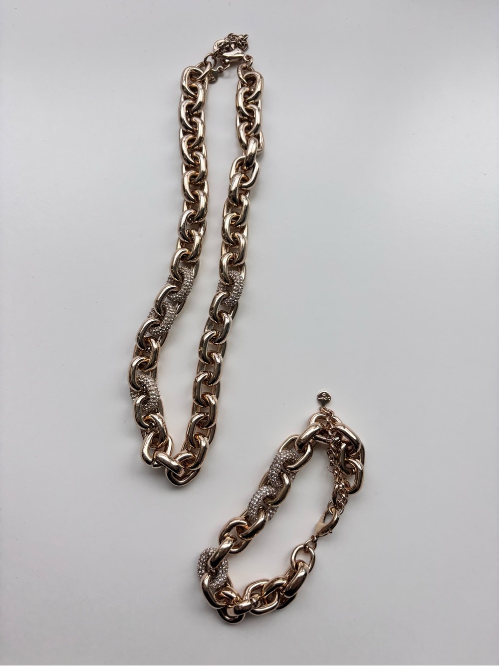 Loft Chunky Chain Necklace & Bracelet Set